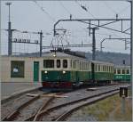 120 Jahre BAM MBC - Jubilumsimpessionen: Der BAM BCFe 4/4 N 2 wartet in Apples auf die Abfahrt als (Plan)-Regionalzug 10 nach L'Isle Mont la Ville.