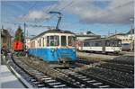 Der MOB ABDe 8/8 4004 FRIBOURG erreicht als Leermaterialzug Chernex um nach einer kurzen Wendezeit als Regionalzug nach Montreux zurück zu fahren.