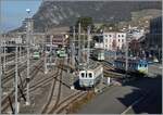 Ein Blick auf den Bahnhof von Aigle, bzw. den Schmalspurbahnhof der TPC mit Zügen nach Monthey- Ville, Les Diablerets und Leysin. Ebenfalls im Bild die beiden BCFe 4/4 1 und BDe 4/4 N° 2. 

2. Nov. 2024