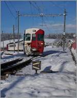 Der TPF Regionlazug 14812 erreicht von Palèzieux kommend Châtel St-Denis.