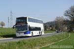 2022-03-28, TL Morrens Route de Cugy.
Autobus à deux étages Alexander Dennis N° 553
