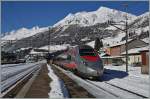 Ein FS ETR 610 auf der Fahrt von Zürich nach Milano als EC 15 bei der Durchfahrt in Airolo.