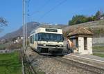 Der CEV MVR Be 2/6 7002 beim Halt in Châtelard VD.