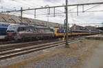 Ein Quasi-Witz der SBCI 193 542 am 17 Mrz in Roosendaal. Nach der Versuch, mit 193 542 ein liegengebliebener Intercity zwischen Essen (B) und Roosendaal ins Bahnhof Roosendaal zu schleppen fehlschlug, wurde der Zug (193 542 abgebgelt+186 004 abgebgelt+ICR Garnitur+186 007 abgebgelt) von eine Lineas Diesellok ins Bahnhof geschoben. Bevor die 193 542 auf eigener Kraft weiterfr, hob sie die NL-tuglicher Stromabnehmer bevor sich vom Zug loszuwerden.