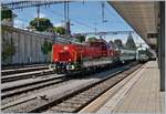 ie SBB Aem 940 007-8 (Aem 91 85 4 940 007-8 CH-SBBI) verlässt mit ihrem Testzug den Bahnhof von Spiez in Richtung Interlaken.