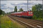 DB Regio 112 110 mit RE3 Schwedt (Oder) am 11.08.2014 durch Berlin-Karow