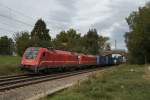 541 015 und 541 017 mit einem Containerzug am 22. September 2015 bei �bersee.
