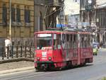 LKP LET Strassenbahnfahrzeug 1054 Tatra KT4SU Baujahr 1984.