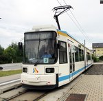 GT 6 M Nr.617 von Adtranz Baujahr 1997 in Jena am 04.08.2016.