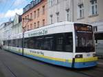 Flexity Classic des Schweriner Nahverkehrs in schwerin am Hauptbahnhof.