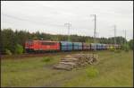 DB Schenker 155 210-8 am 10.05.2012 mit PKP-Schttgutwagen in Berlin Wuhlheide    Update: 2015 in Senftenberg z; 2015 berfhrt nach Rostock-Seehafen; 24.08.2015 in Opladen verschrottet