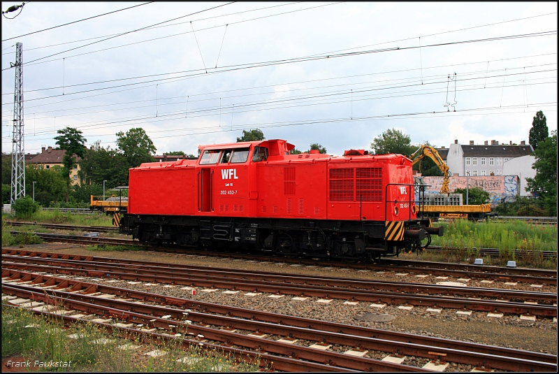 WFL Lok 16 abgestellt (NVR-Nummer: 92 80 1203 217-5 D-WFL, ex RAR V1405.03  Mechthilde /V1405.01, ALS, DR 202 453, gesehen Berlin Lichtenberg 05.07.2009)